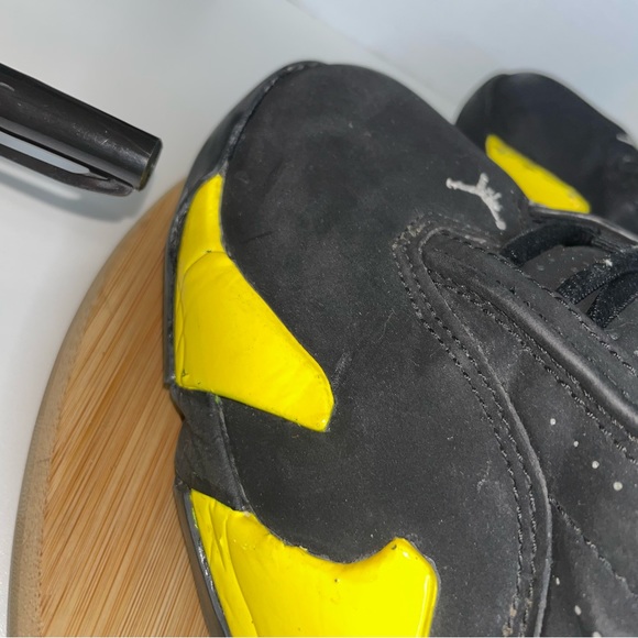 COPY - Nike Air Jordan Retro XIV 14 Thunder Black Vibrant Yellow 487471-070 Siz… - Picture 9 of 12